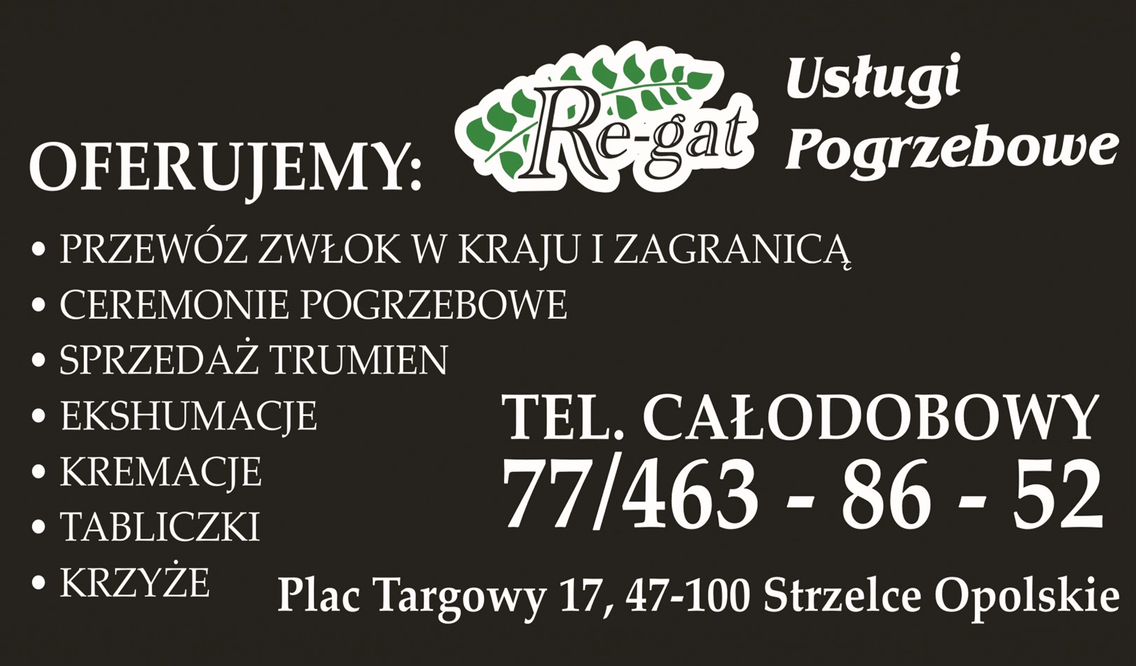 Usługi Pogrzebowe RE-GAT s.c. - ekshumacja STRZELCE OPOLSKIE ekshumacja STRZELCE OPOLSKIE